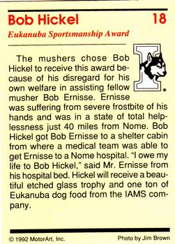 1992 MotorArt Iditarod Sled Dog Race #18 Bob Hickel Back
